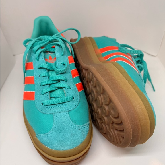 adidas Teal and Orange GazelleWomen's Sneakers - Picture 2 of 6